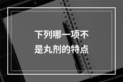 下列哪一项不是丸剂的特点