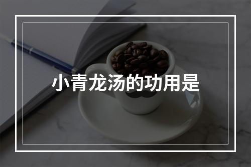 小青龙汤的功用是