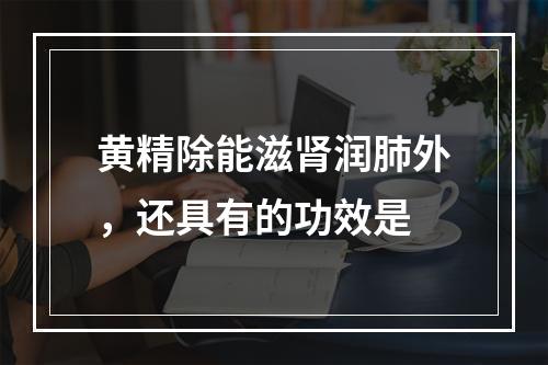 黄精除能滋肾润肺外，还具有的功效是