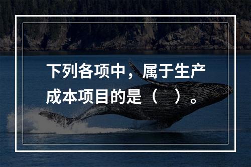 下列各项中，属于生产成本项目的是（　）。