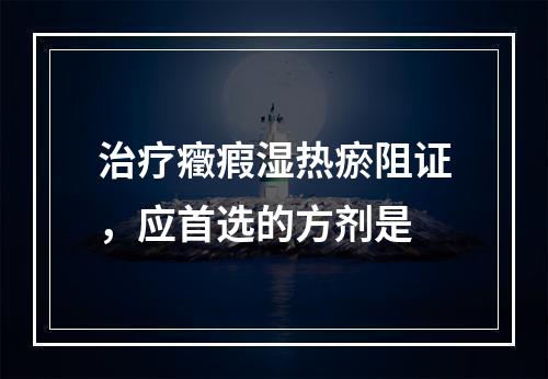 治疗癥瘕湿热瘀阻证，应首选的方剂是