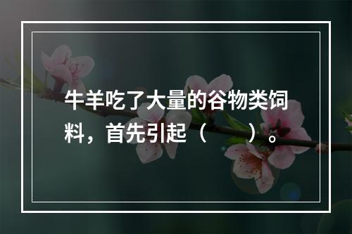 牛羊吃了大量的谷物类饲料，首先引起（　　）。