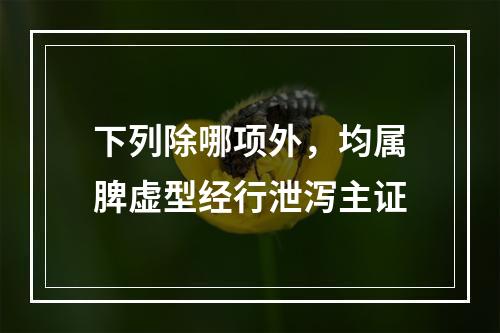 下列除哪项外，均属脾虚型经行泄泻主证