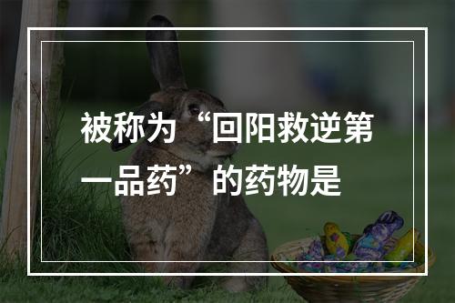 被称为“回阳救逆第一品药”的药物是