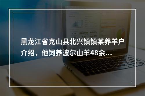 黑龙江省克山县北兴镇镇某养羊户介绍，他饲养波尔山羊48余只