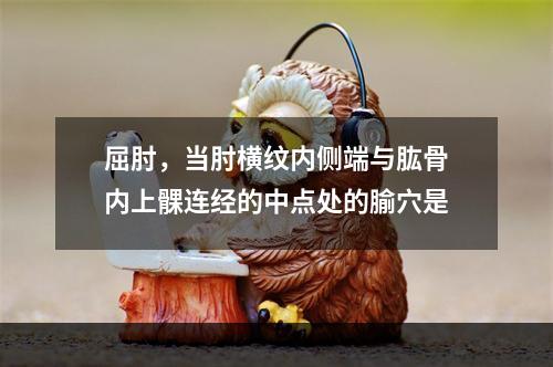 屈肘，当肘横纹内侧端与肱骨内上髁连经的中点处的腧穴是