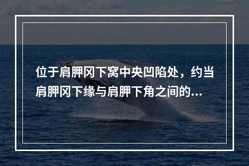 位于肩胛冈下窝中央凹陷处，约当肩胛冈下缘与肩胛下角之间的1／