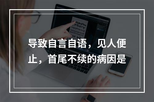 导致自言自语，见人便止，首尾不续的病因是