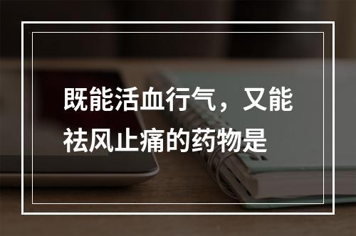 既能活血行气，又能祛风止痛的药物是