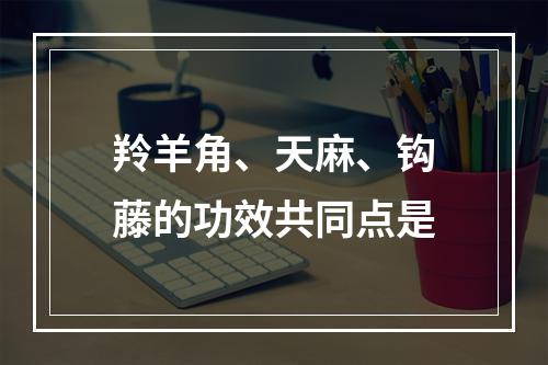 羚羊角、天麻、钩藤的功效共同点是