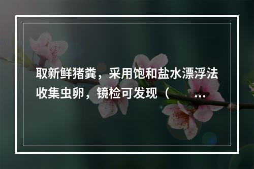 取新鲜猪粪，采用饱和盐水漂浮法收集虫卵，镜检可发现（　　）。