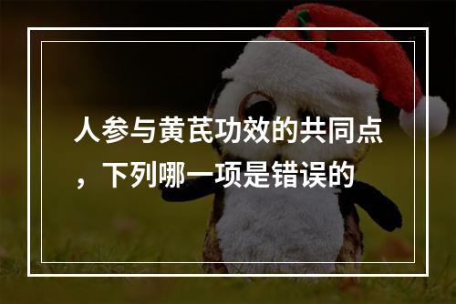 人参与黄芪功效的共同点，下列哪一项是错误的