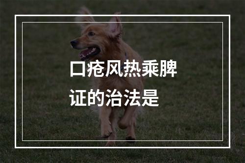 口疮风热乘脾证的治法是