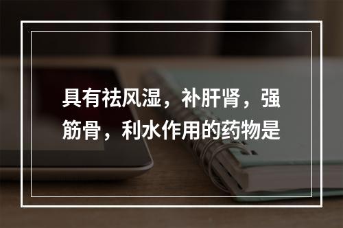 具有祛风湿，补肝肾，强筋骨，利水作用的药物是