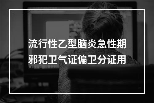 流行性乙型脑炎急性期邪犯卫气证偏卫分证用