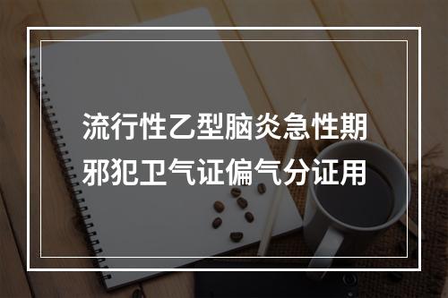 流行性乙型脑炎急性期邪犯卫气证偏气分证用