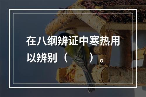 在八纲辨证中寒热用以辨别（　　）。