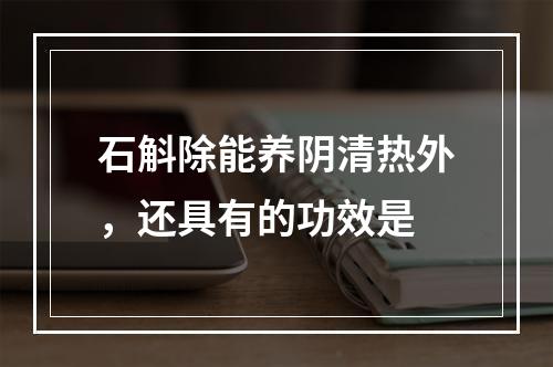 石斛除能养阴清热外，还具有的功效是