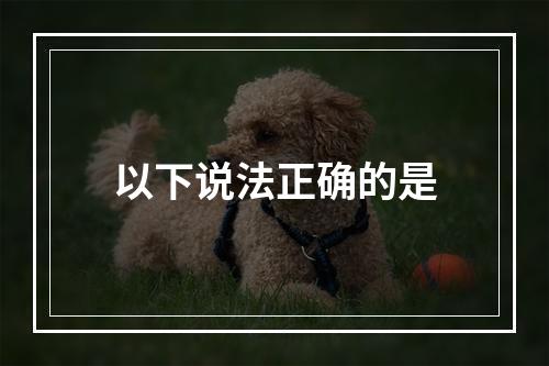 以下说法正确的是