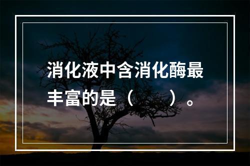 消化液中含消化酶最丰富的是（　　）。