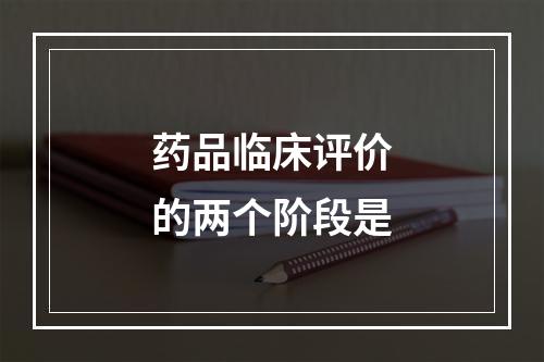 药品临床评价的两个阶段是