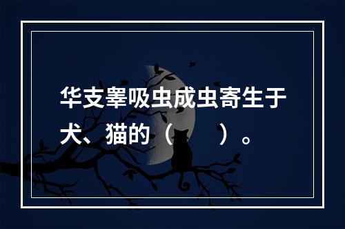 华支睾吸虫成虫寄生于犬、猫的（　　）。