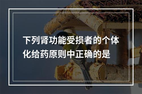 下列肾功能受损者的个体化给药原则中正确的是