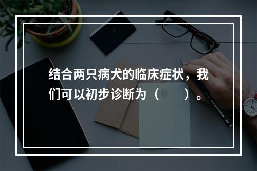 结合两只病犬的临床症状，我们可以初步诊断为（　　）。