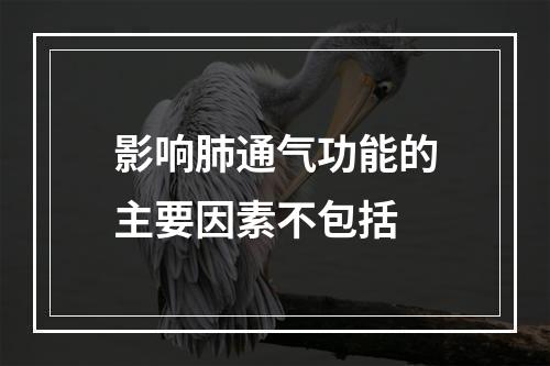 影响肺通气功能的主要因素不包括