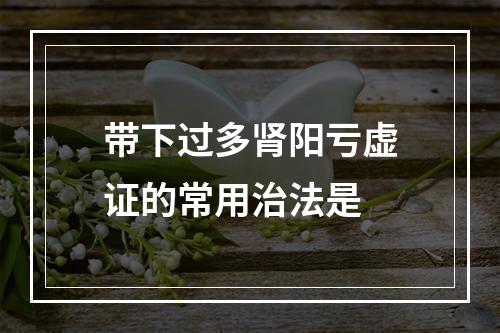 带下过多肾阳亏虚证的常用治法是