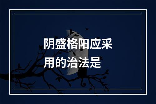 阴盛格阳应采用的治法是