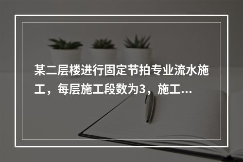 某二层楼进行固定节拍专业流水施工，每层施工段数为3，施工过