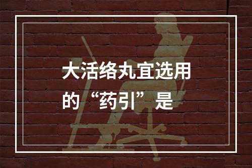 大活络丸宜选用的“药引”是