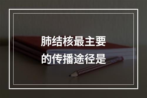 肺结核最主要的传播途径是