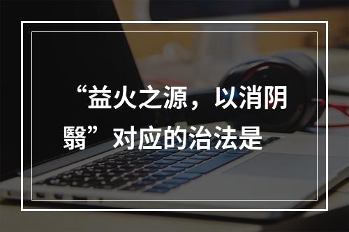 “益火之源，以消阴翳”对应的治法是