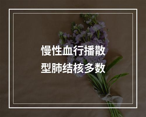 慢性血行播散型肺结核多数