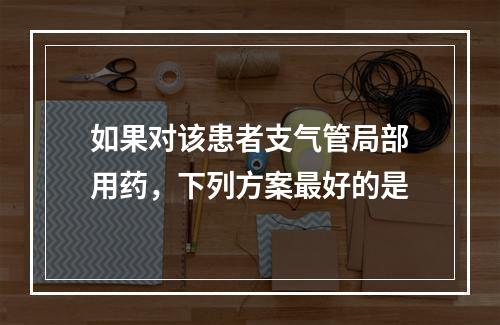 如果对该患者支气管局部用药，下列方案最好的是