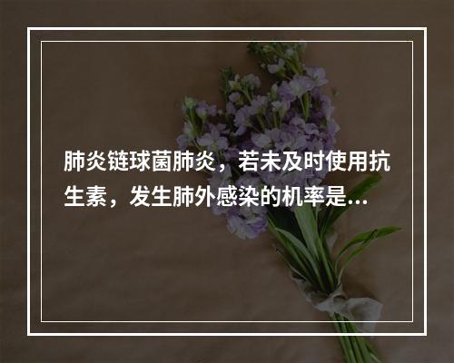 肺炎链球菌肺炎，若未及时使用抗生素，发生肺外感染的机率是多大