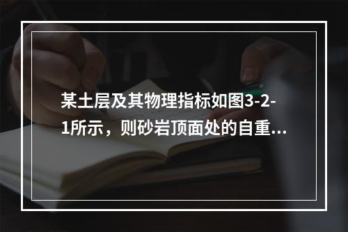 某土层及其物理指标如图3-2-1所示，则砂岩顶面处的自重应