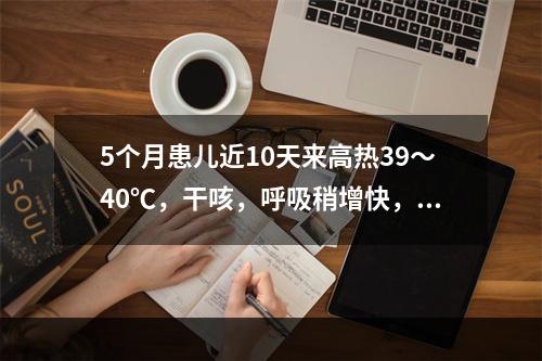 5个月患儿近10天来高热39～40℃，干咳，呼吸稍增快，食欲