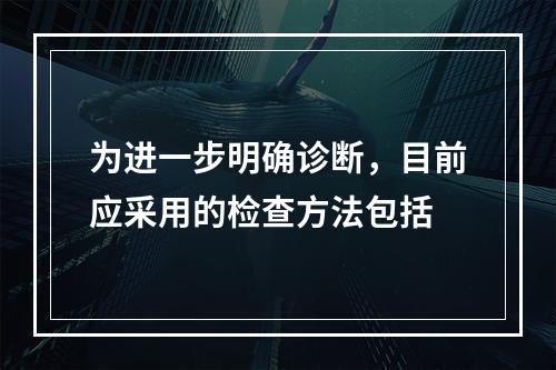 为进一步明确诊断，目前应采用的检查方法包括