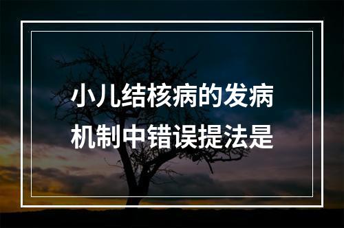 小儿结核病的发病机制中错误提法是