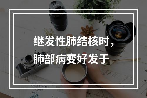 继发性肺结核时，肺部病变好发于