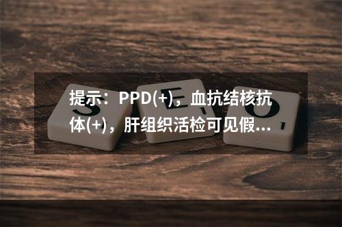 提示：PPD(+)，血抗结核抗体(+)，肝组织活检可见假小叶