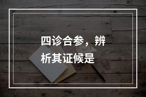 四诊合参，辨析其证候是