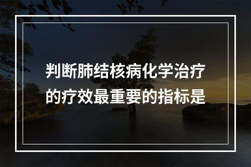 判断肺结核病化学治疗的疗效最重要的指标是