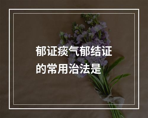 郁证痰气郁结证的常用治法是