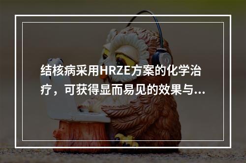 结核病采用HRZE方案的化学治疗，可获得显而易见的效果与下列