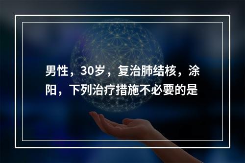 男性，30岁，复治肺结核，涂阳，下列治疗措施不必要的是