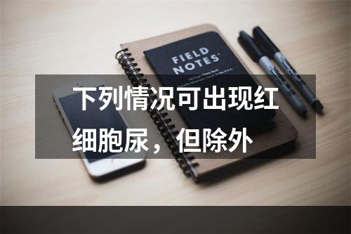 下列情况可出现红细胞尿，但除外